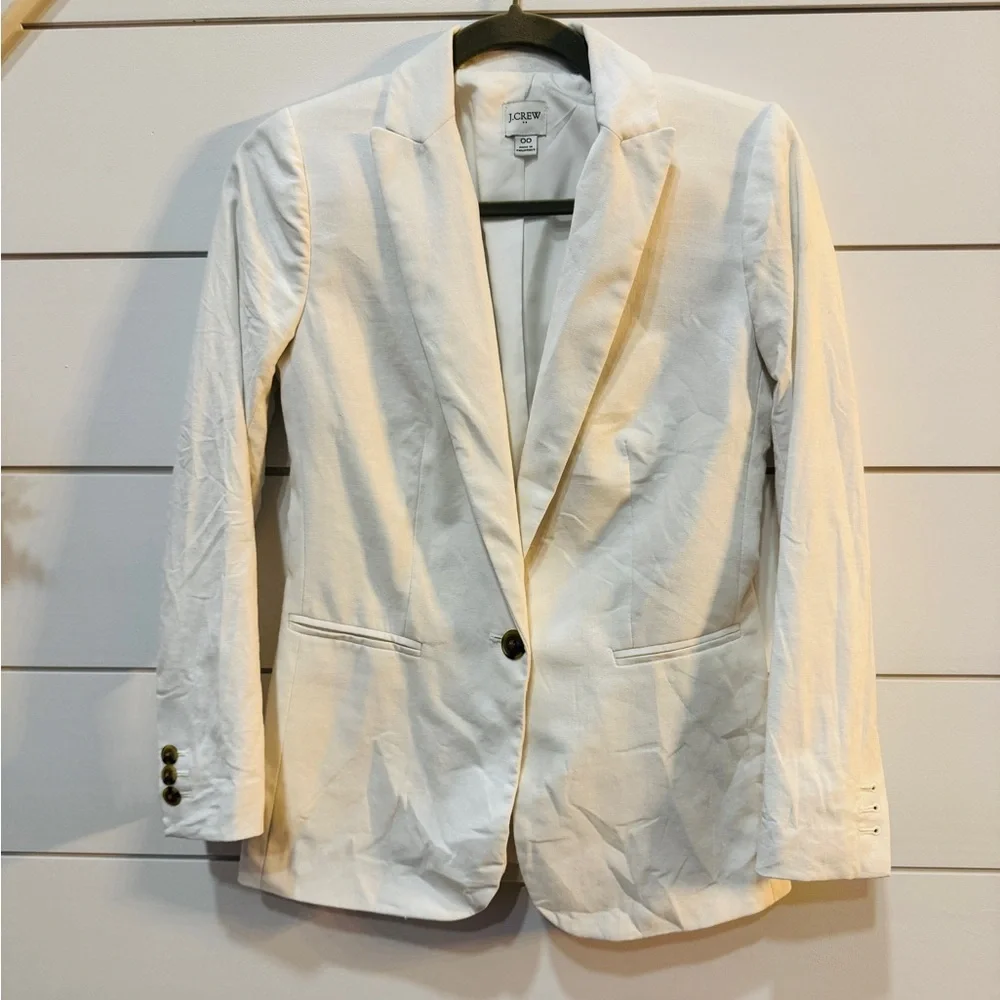 J. Crew White Linen-blend Holland Blazer
Size 00 - Picture 3 of 9